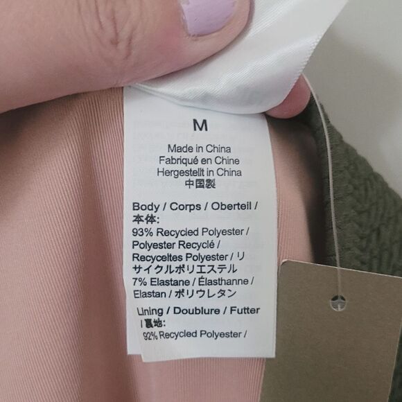 New J.Crew Textured Curved-Waist Cheeky Bikini Bottom in Green Size Medium NWT - Picture 4 of 8